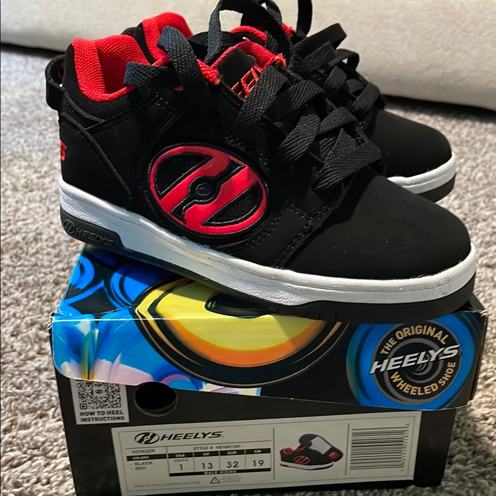 Heelys Kids' Black and Red Wheeled Shoes